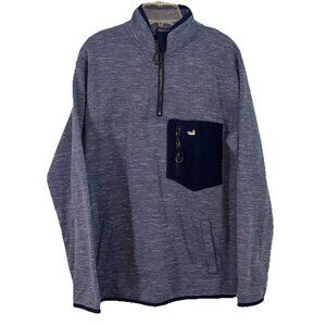 Southern Marsh lockhart stretch pullover sweatshirt pockets 1/4 Zip Blue Sz Sm